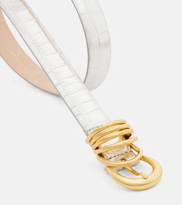 Hollyhock croc-effect mirrored leather belt | Déhanche