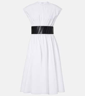 Robe midi à ceinture en coton | Alaïa