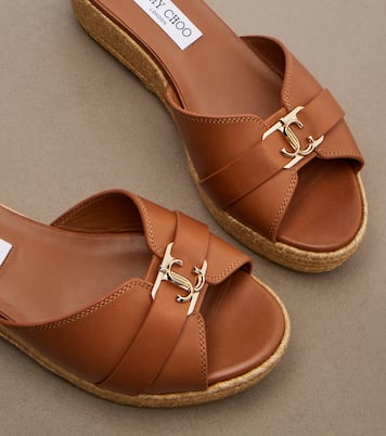 Espadrille-Wedges Leda aus Leder | Jimmy Choo