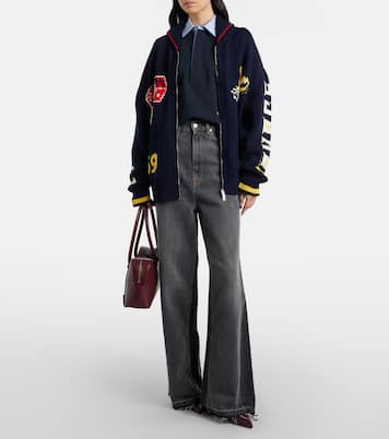 Intarsia cotton zip-up cardigan | Stella McCartney