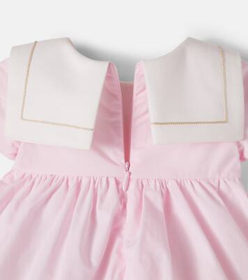Baby floral-appliqué cotton poplin dress  | Monnalisa