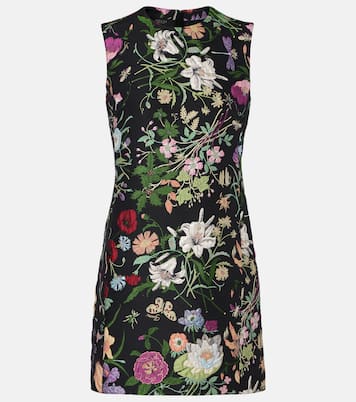 Vestido corto Gucci Flora brocado | Gucci