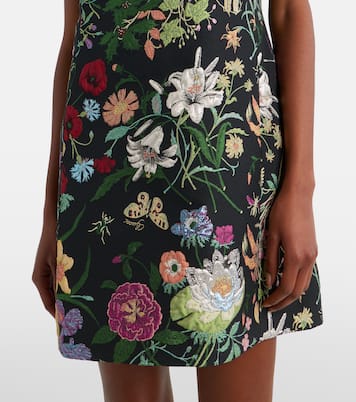 Vestido corto Gucci Flora brocado | Gucci