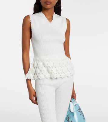 Top en mezcla de algodón con bordado | Ganni