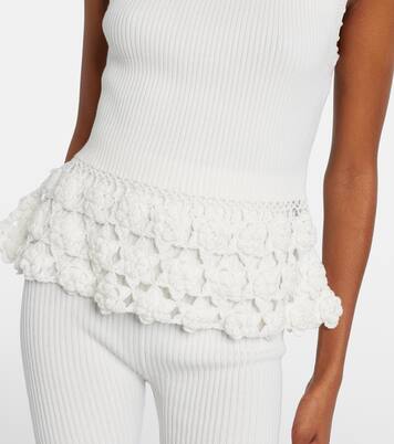 Top en mezcla de algodón con bordado | Ganni