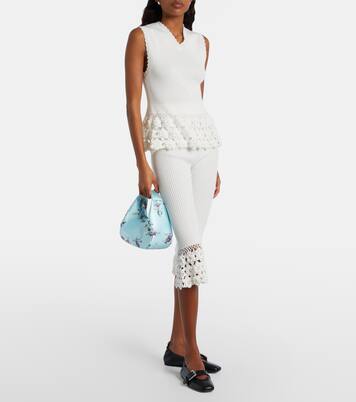 Top en mezcla de algodón con bordado | Ganni