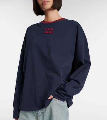 Longsleeve aus Baumwoll-Jersey | Miu Miu
