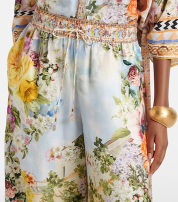 Printed silk wide-leg pants | Camilla