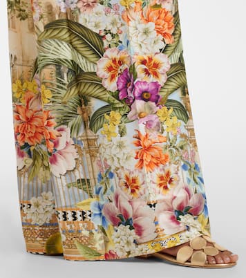 Printed silk wide-leg pants | Camilla