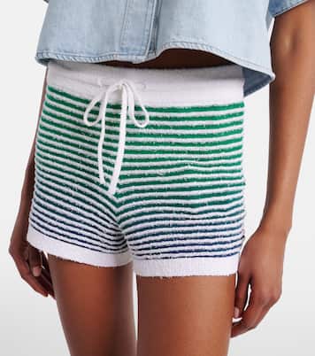 Paula's Ibiza striped cotton-blend shorts | Loewe