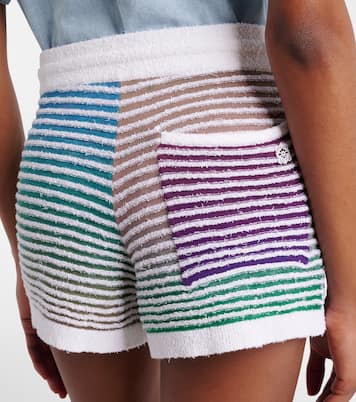 Paula's Ibiza striped cotton-blend shorts | Loewe