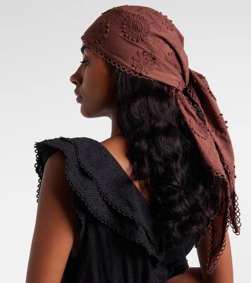 Aura embroidered cotton scarf | Poupette St Barth