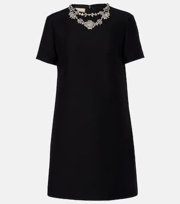 Crepe Couture embellished wool and silk minidress | Valentino