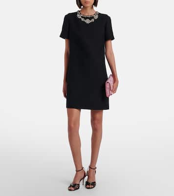 Crepe Couture embellished wool and silk minidress | Valentino