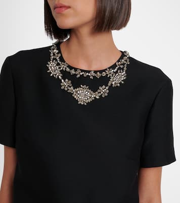 Crepe Couture embellished wool and silk minidress | Valentino