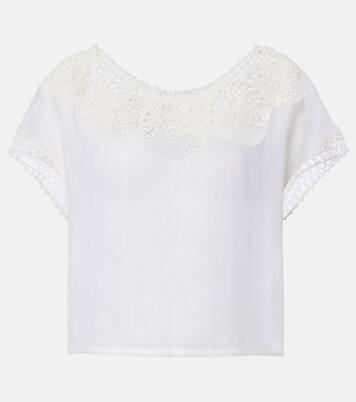 Caila crochet-trimmed ramie top | Nili Lotan