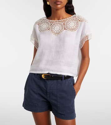Caila crochet-trimmed ramie top | Nili Lotan