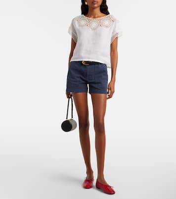 Caila crochet-trimmed ramie top | Nili Lotan