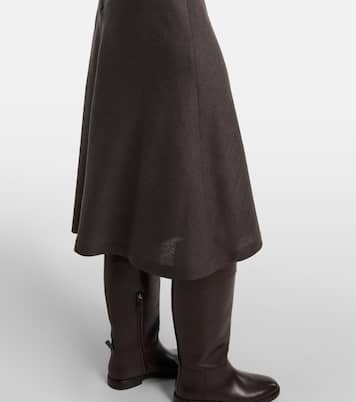 Draped wool-blend midi dress | Brunello Cucinelli