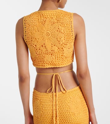 Lyla crochet floral cotton maxi dress | Simkhai