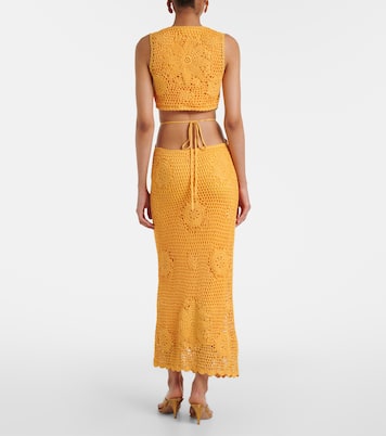 Lyla crochet floral cotton maxi dress | Simkhai