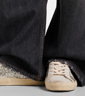 Sneakers Super Star in pelle con glitter | Golden Goose
