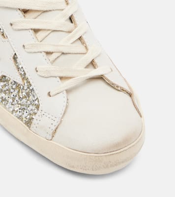 Sneakers Super Star in pelle con glitter | Golden Goose