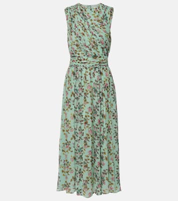 Celestina floral draped silk midi dress | Ulla Johnson