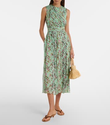 Celestina floral draped silk midi dress | Ulla Johnson