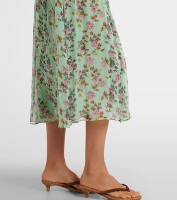 Celestina floral draped silk midi dress | Ulla Johnson