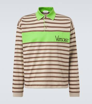 Striped cotton jersey polo shirt | Versace