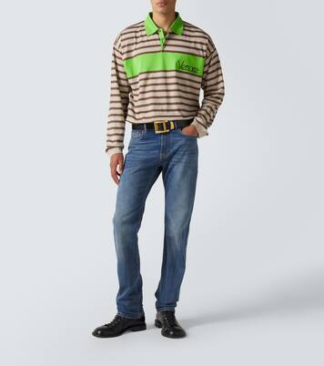 Striped cotton jersey polo shirt | Versace