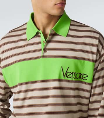 Striped cotton jersey polo shirt | Versace