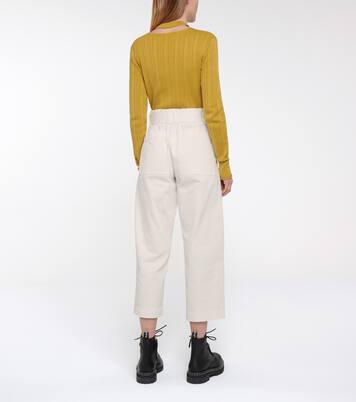 Pantalon raccourci à taille haute en coton | Proenza Schouler
