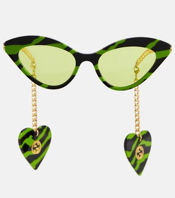 Occhiali da sole cat-eye con ciondoli | Gucci