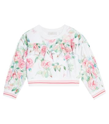 Sweat-shirt en coton à fleurs | Monnalisa