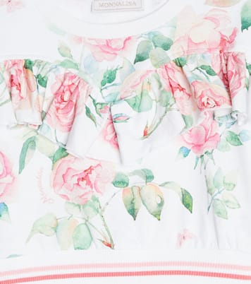 Sweat-shirt en coton à fleurs | Monnalisa