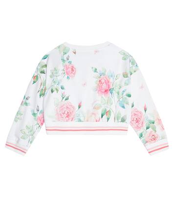 Sweat-shirt en coton à fleurs | Monnalisa