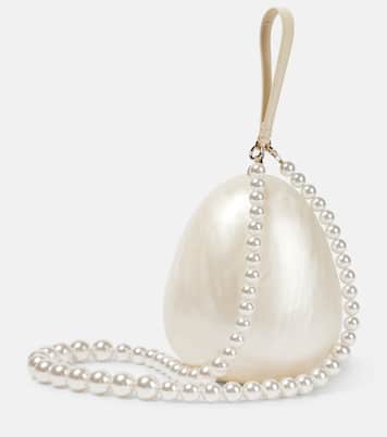 Egg leather-trimmed clutch | Simone Rocha