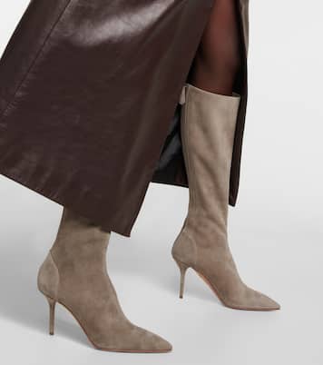 Saint Honoré 85 suede boots | Aquazzura
