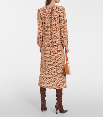 Bedruckte Bluse Laura aus Crêpe | Velvet