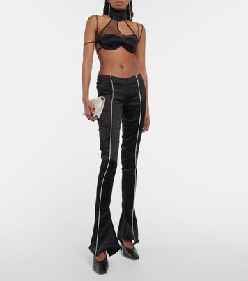 Low-Rise-Schlaghose aus Seidensatin | Didu