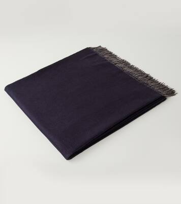Fringed silk throw | Brunello Cucinelli