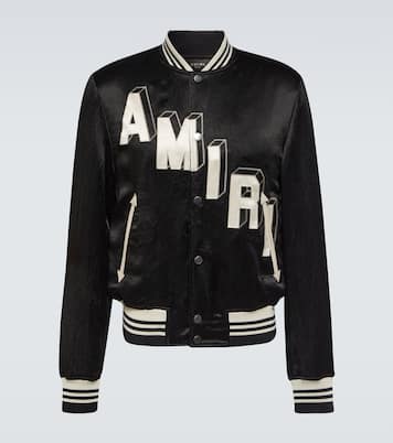 Satin varsity jacket  | Amiri