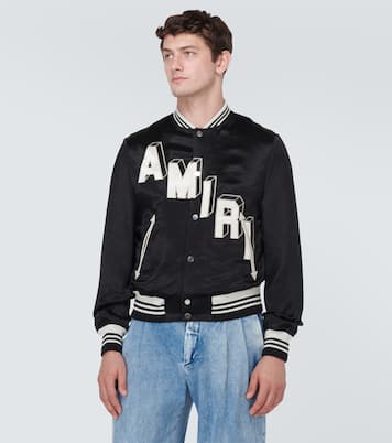 Satin varsity jacket  | Amiri