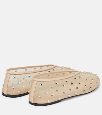 Marcy crystal-embellished ballet flats | Khaite
