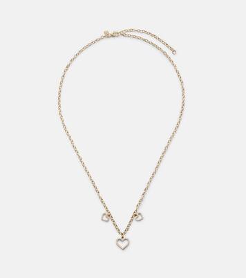 Collana Three Hearts in oro 14kt con diamanti  | Sydney Evan