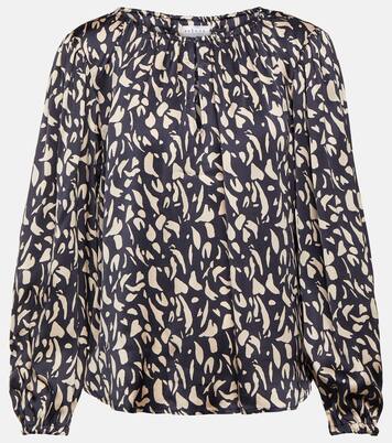 Blouse imprimée en satin | Velvet