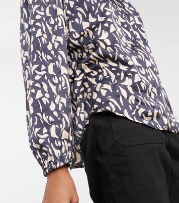Blouse imprimée en satin | Velvet
