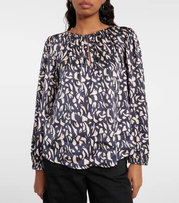 Blouse imprimée en satin | Velvet